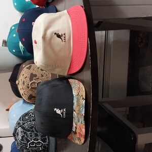 Vintage -Adult Kangol Caps - Cream and Black with Pink and Multicolor Brims